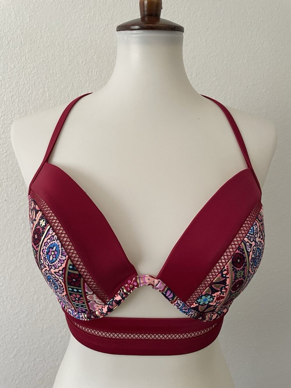 Shade & Shore Swim Bikini Top Cut Out Color Block Swimwear